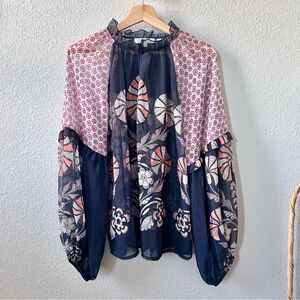 Anthropologie Forever That Girl Raglan Peasant Blouse Size Medium Long Sleeve